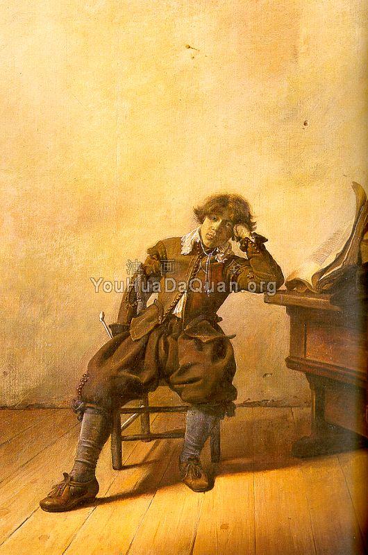 Young Scholar In His Study - 彼得·柯德